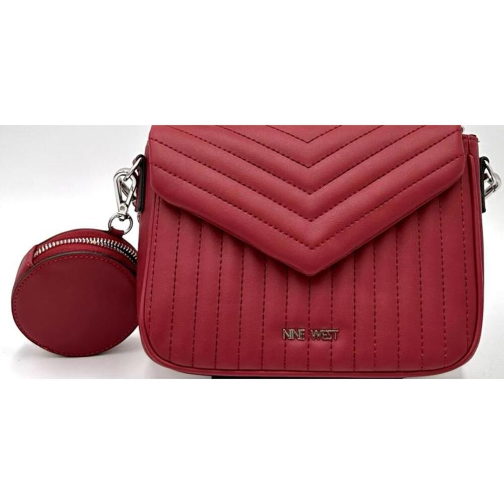 Nine West Red Crossbody & Matching Round Mini Pouch Coin Purse CUTE NWOT